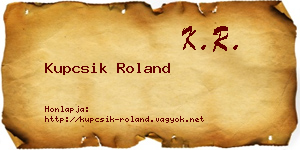 Kupcsik Roland névjegykártya